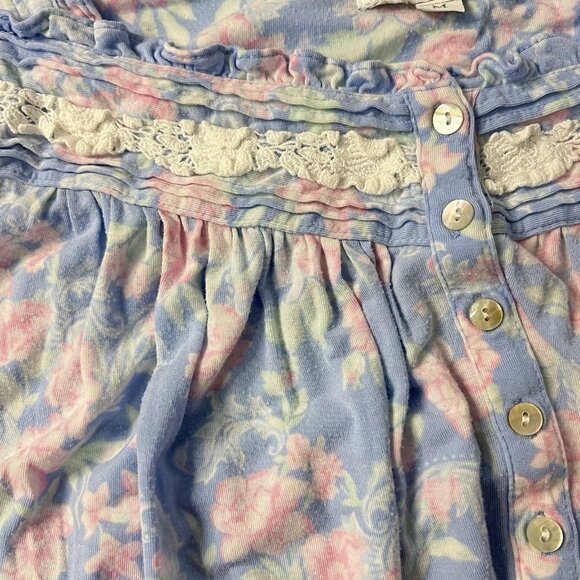 Eileen West Ballet Nightgown Sleeveless Modal Cotton Lace Floral Prairie Sz M - Picture 8 of 13